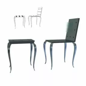 Simple Antique Table And Chair 3d model