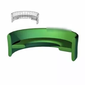 Lowpoly Curved Bench Sofa 3d model