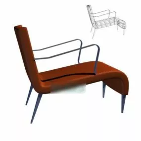 Outdoor Red Recliner Chair 3d model
