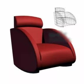 Red Velvet Armchair 3d model