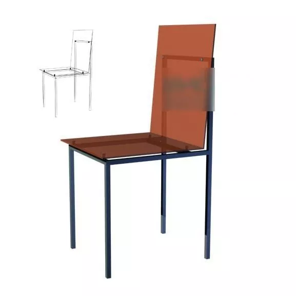 Red Simple Coffee Chair 3d model Red Simple Coffee Chair 3d model