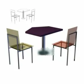 Modern Coffee Table And Chair 3d model