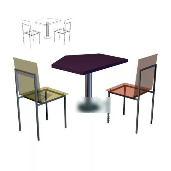 Modern Coffee Table And Chair 3d model Modern Coffee Table And Chair 3d model