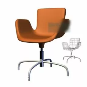 Leather Low Back Office Wheel Chair 3d model