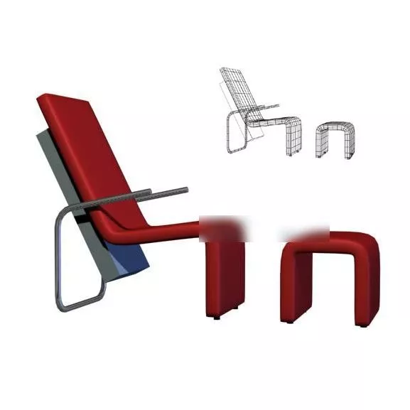 Recliner Office Chair With Ottoman 3d model Recliner Office Chair With Ottoman 3d model