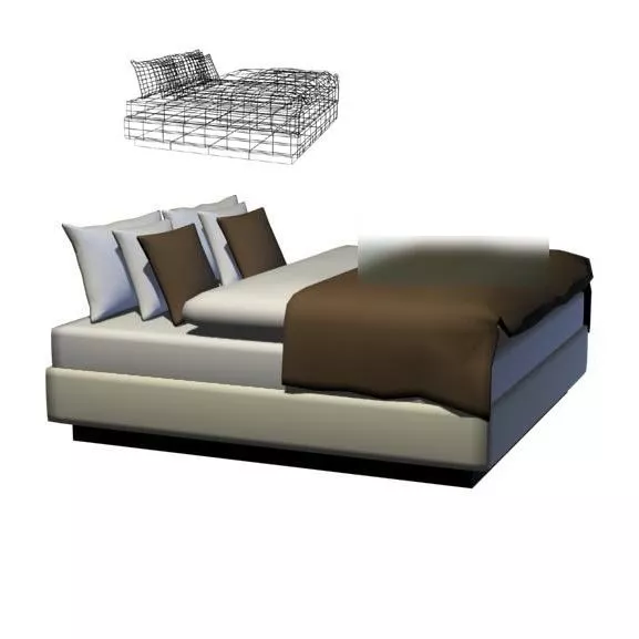 Double Bed Modern Style 3d model Double Bed Modern Style 3d model
