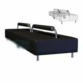 Black Fabric Sofa Stool 3d model