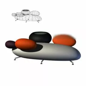Stylized Smooth Sofa 3d model