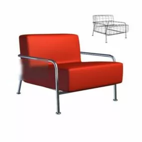 Red Armchair Modern Furniture 3d model