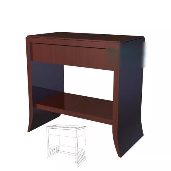 Modern Wooden Dresser Table 3d model Modern Wooden Dresser Table 3d model