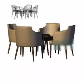 Outdoor Dining Table And Chair 3d model