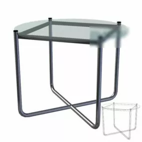 Glass Coffee Table Iron Leg 3d model