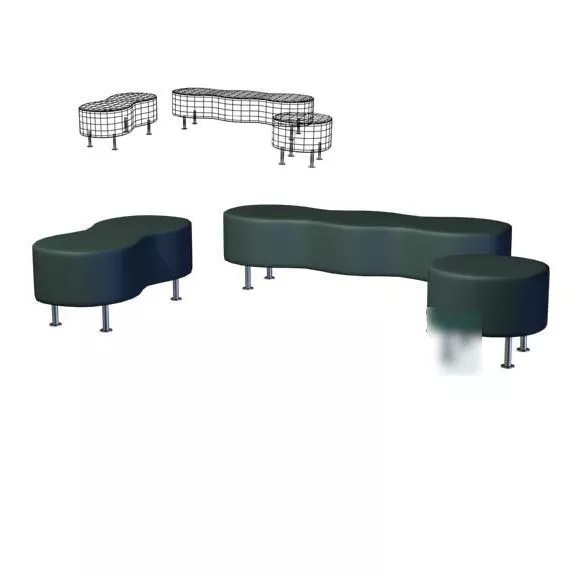 Chrome Stool Luxurious Style 3d model