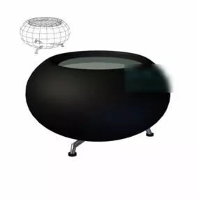 Round Sofa Stool Furniture 3d model