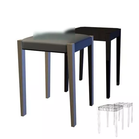 Black And White Cube Ottoman 3d model