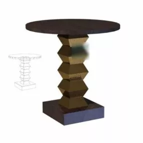 High Round Coffee Table 3d model
