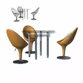 Coffee Table And Modernism Chair 3d model
