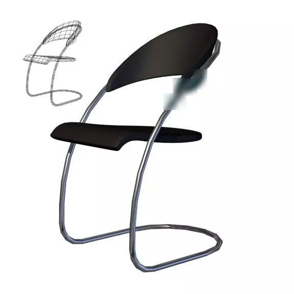 Stylized Curved Back Chair 3d model Stylized Curved Back Chair 3d model