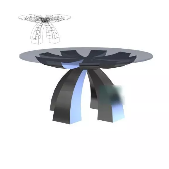 Glass Coffee Table With Curved Legs 3d model Glass Coffee Table With Curved Legs 3d model