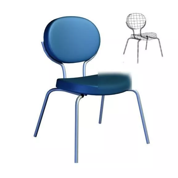 Single Chair Blue Back 3d model Single Chair Blue Back 3d model