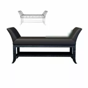 Black Painted Sofa Stool 3d model