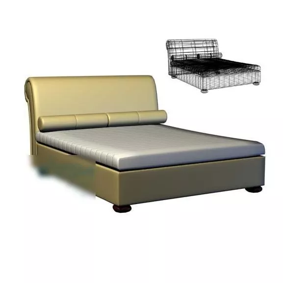 Double Bed Upholstery 3d model Double Bed Upholstery 3d model