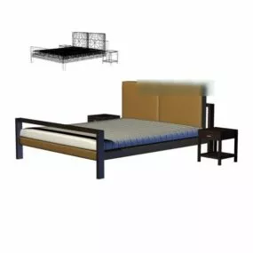 Double Bed Modernism 3d model