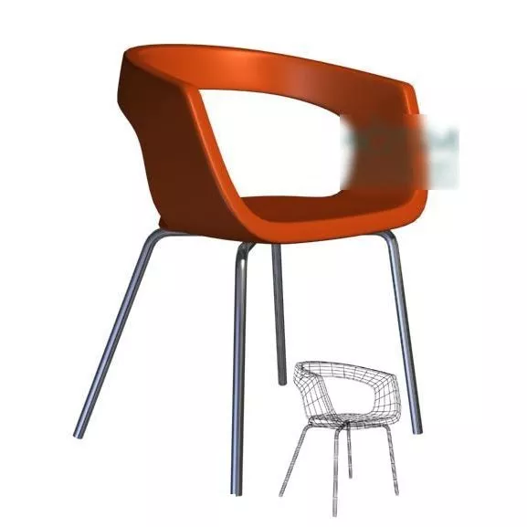 Office Chair Curved Plastic Back 3d model Office Chair Curved Plastic Back 3d model