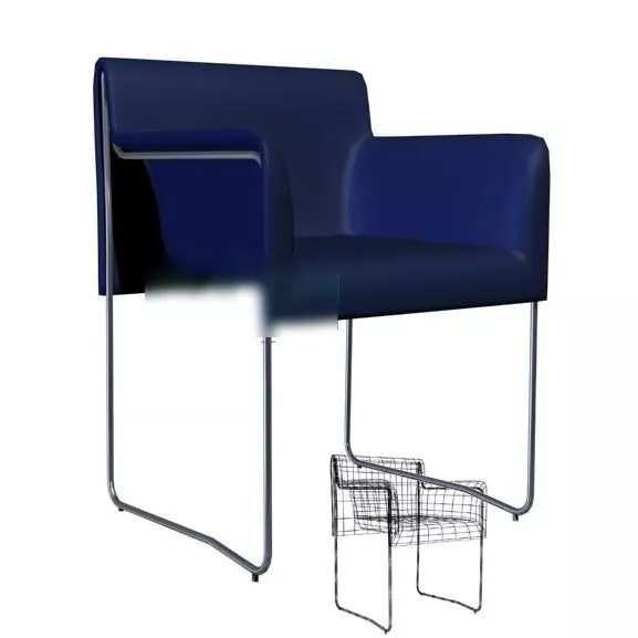 Armchair Bohemian With Pillow 3d model