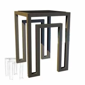 Coffee Table Stylized Leg Design 3d model