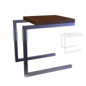 Minimalist Coffee Table C Shaped 3d model