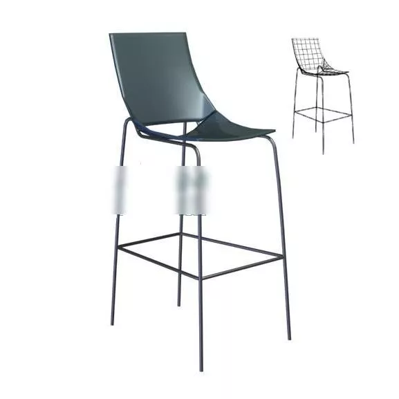 Bar Chair Plastic Back 3d model Bar Chair Plastic Back 3d model
