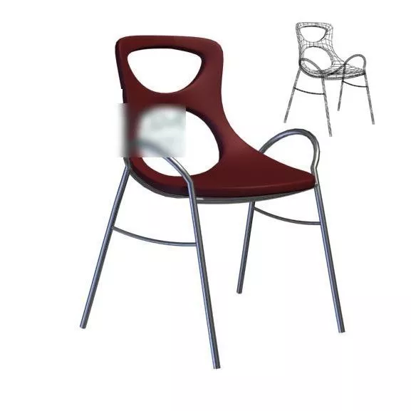 Modernism Office Chair With Hole On Back 3d model Modernism Office Chair With Hole On Back 3d model