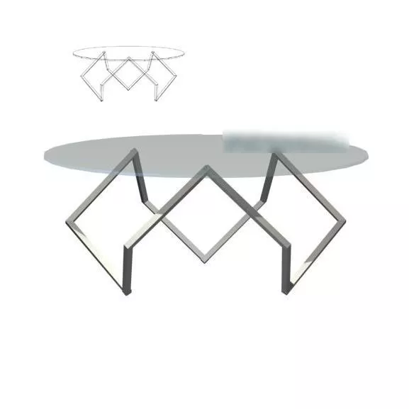 Dinning Room Long Distance Table 3d model
