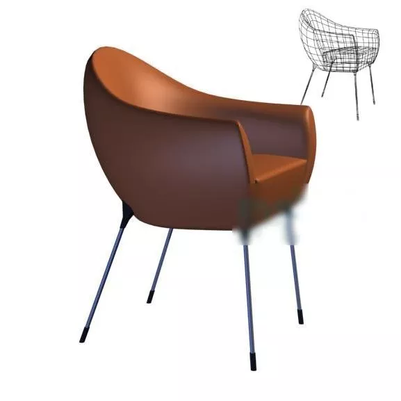 Modern Brown Leather Office Chair 3d model Modern Brown Leather Office Chair 3d model