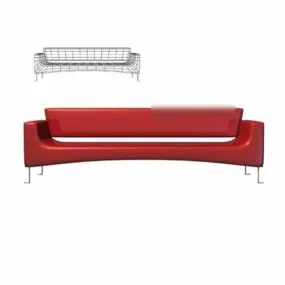 Modern Sofa Red Leather 3d model