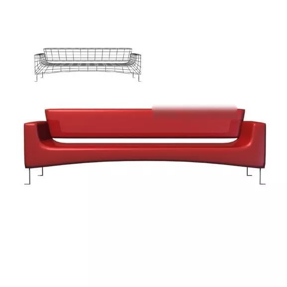 Modern Sofa Red Leather 3d model Modern Sofa Red Leather 3d model