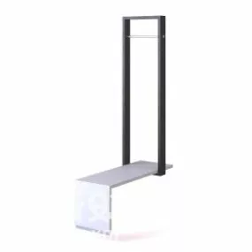 Minimalist Desk With Hanger Frame 3d model