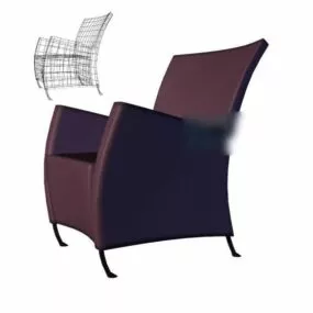 Sofa Armchair Brown Color 3d model