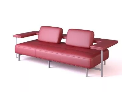 Double Sofa Red Leather 3d model Double Sofa Red Leather 3d model