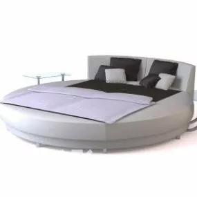 Double Bed Round Shaped 3d model