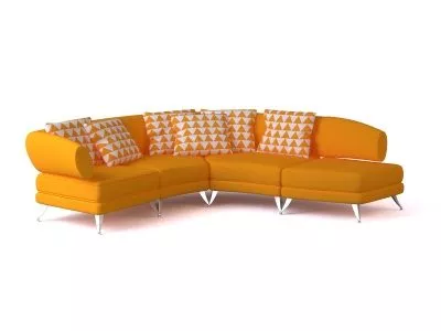 Sofa Corner Yellow Color 3d model Sofa Corner Yellow Color 3d model