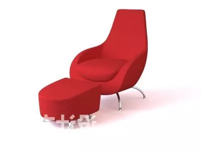 Sofa Recliner Red Color 3d model Sofa Recliner Red Color 3d model