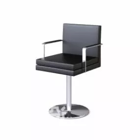 Leather Office Chair Black Color 3d model