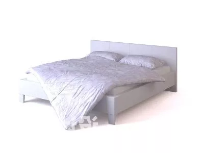 White Double Bed V3 3d model White Double Bed V3 3d model