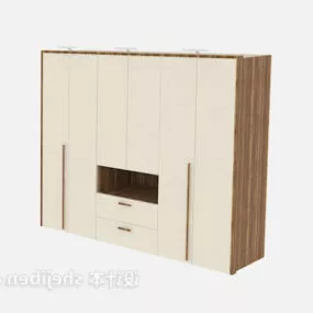 Beige Color Modern Wardrobe 3d model