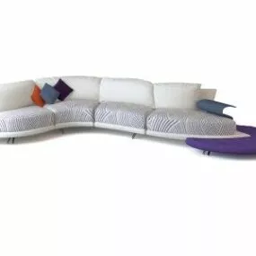 Corner Smooth Shaped Sofa 3d model