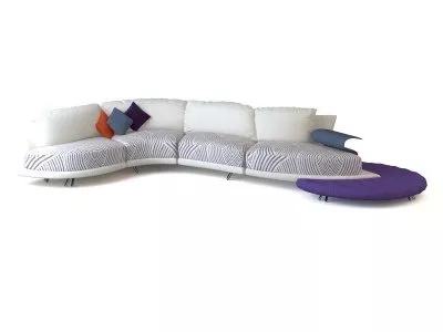 Corner Smooth Shaped Sofa 3d model Corner Smooth Shaped Sofa 3d model