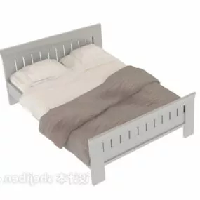 Chidden White Double Bed 3d model