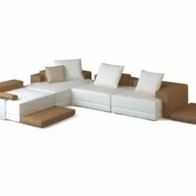 Sectional Sofa With Cushion 3d model